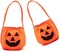 2Pcs Halloween Pumpkin Buckets Trick or Treat (Orange) - 5 x 3 x 0.7 inches